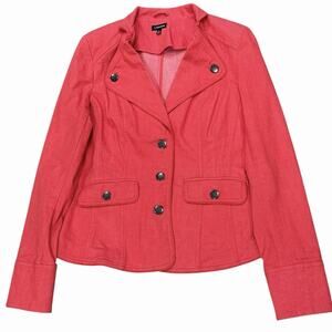Vintage J. Peterman Blazer Vintage 8 (Modern 4-6) Cotton Denim Tailored Pink/Red
